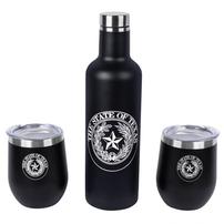 Texas State Seal Stainless-Steel Bottle and Tumbler Set 202//202